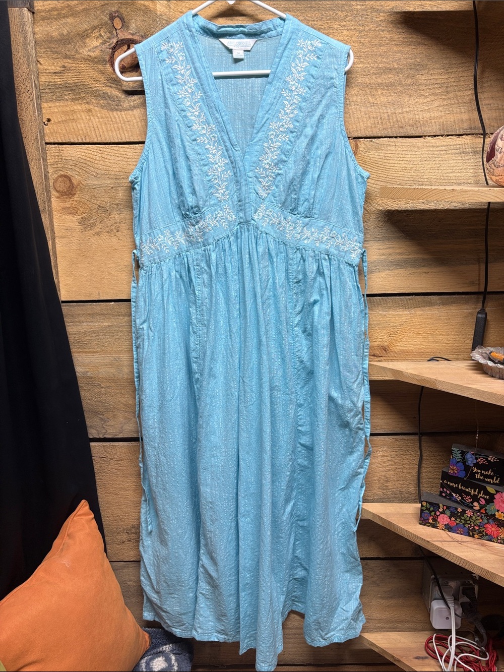 April Cornell Sleeveless Embroidered V-Neck Maxi Dress